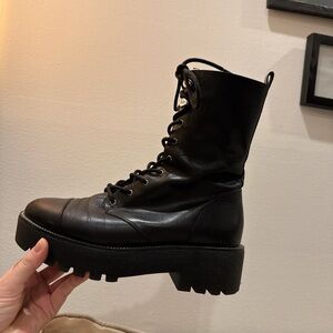 Michael Kors Black Combat Boots